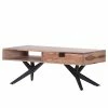 Naturoo Table basse Nigg - Sheesham massif / Métal - Sheesham / Noir