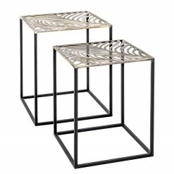 Loftscape Bout de canapé Bountiful II (lot de 2) - Métal - Bronze vieilli / Noir