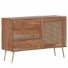 Ars manufacti Commode Bowdon - Cannage / Acacia massif / Acacia / Doré