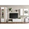 Loftscape Ensemble meubles TV Cailla II (4 élém.) - Blanc brillant / Imitation chêne
