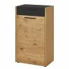 Voss Meuble d’entrée Levio - Placage en bois véritable - Chêne - Noir - Largeur : 61 cm - Butoir à droite
