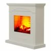 Ridgevalley Cheminée électrique Calgary - Blanc brillant - Insert de cheminée imitation de pierre