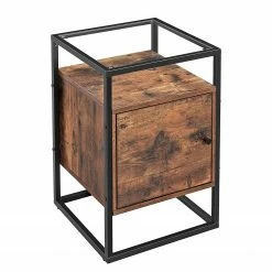 Red Living Bout de canapé Cottage Hill II - Verre / Métal - Marron / Noir