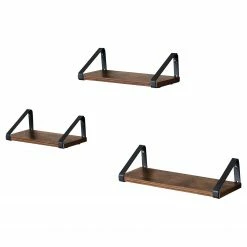 Red Living Tablettes murales Crossville (lot de 3) - Marron / Noir
