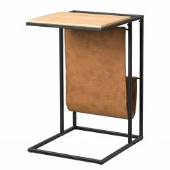 Red Living Bout de canapé Vivonne - Chêne sauvage massif / Métal - Chêne sauvage / Noir