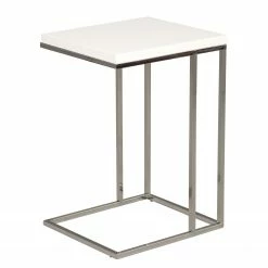 Loftscape Bout de canapé Yebles - Blanc / Argenté