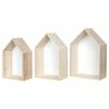 Naturoo Étagères murale Cusset II (Lot de 3) - Paulownia massif - Paulownia / Blanc