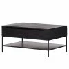 Red Living Table basse Soyons II - Acacia massif / Métal - Acacia noir / Noir