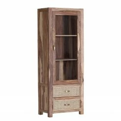 Naturoo Vitrine Rodern - Sheesham massif / Cannage