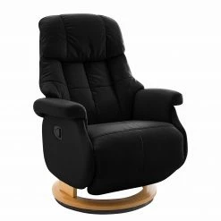 Modoform Fauteuil relax Grunewald II - Cuir véritable / Imitation cuir - Cuir Libi: Noir