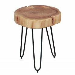 Naturoo Bout de canapé Loudet - Acacia massif / Métal - Acacia / Noir