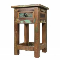 Naturoo Bout de canapé Loubille - Manguier massif - Manguier / Bleu