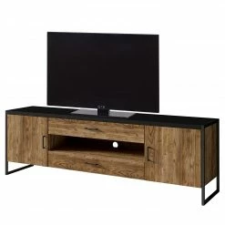 Red Living Meuble TV Turriers I - Imitation épicéa / Noir mat