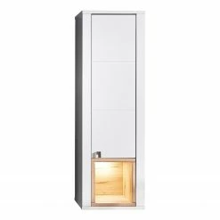 Loftscape Armoire murale Cordelle I - Éclairage inclus - Blanc mat / Hêtre sauvage