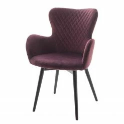 Loftscape Chaises à accoudoirs Mettray - Tissage à plat / Hêtre massif - Bordeaux