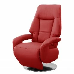 Fredriks Fauteuil relax Givors - Cuir Pua: Rouge - Fonction relaxation - Avec aide au redressement