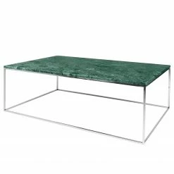 Temahome Table basse Gleam I - Marbre / Métal - Vert / Chrome - Largeur : 120 cm