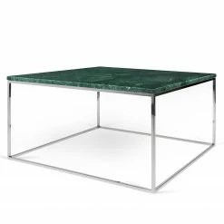 Temahome Table basse Gleam I - Marbre / Métal - Vert / Chrome - Largeur : 75 cm