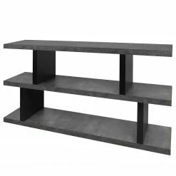 Temahome Étagère Detroit - Imitation béton / Noir mat - Hauteur : 88 cm