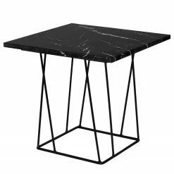 Temahome Bout de canapé Helix - Marbre / Métal - Noir