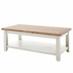 Maison Belfort Table basse Balignton - Pin massif - Blanc