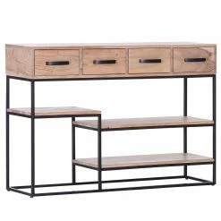 Red Living Console Fenay I - Acacia massif / Métal - Acacia / Noir