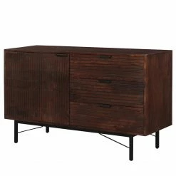 Ars manufacti Buffet Angun - Acacia massif / Métal - Acacia foncé / Noir