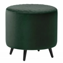 Red Living Repose-pieds Albero - Velours - Vert sapin