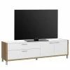 Norrwood Meuble TV Boyd II - Blanc / Imitation chêne