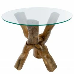 Ridgevalley Table basse Sandy - Manguier massif / Verre - Marron