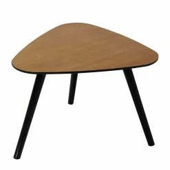 Red Living Bout de canapé Malcata III - Placage en bois véritable - Paulownia / Noir