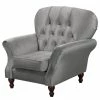 Red Living Fauteuil Dassel - Velours - Velours Onoli: Gris