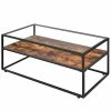 Red Living Table basse Cotton Hill - Verre / Métal - Marron / Noir