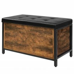 Red Living Banc d’entrée Ennis - Imitation cuir / Métal - Marron