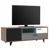 Loftscape Meuble TV Ravan - Noir / Imitation noyer