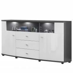 Loftscape Buffet Intento II - Blanc brillant / anthracite