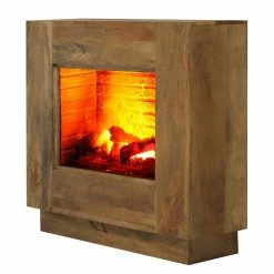 Naturoo Cheminée électrique Surat - Camel - Insert de cheminée imitation de pierre
