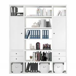 Fredriks Étagère de bureau Emporio VI - Blanc brillant