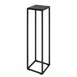 Red Living Bout de canapé Dareton II - Chêne massif / Métal - Chêne noir / Noir - Hauteur : 90 cm