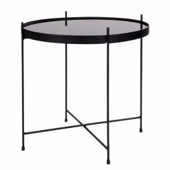 Red Living Bout de canapé Vehas - Verre / Métal - Noir