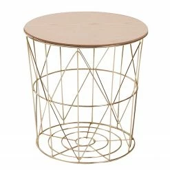 FLHF Bout de canapé Armina I - Imitation acacia / Doré