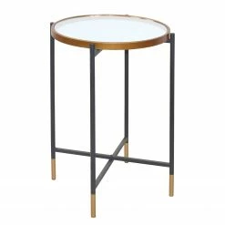 Loftscape Bout de canapé Monaco - Verre / Métal - Noir / Doré