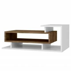 Loftscape Table basse Sopot - Blanc / Imitation noyer