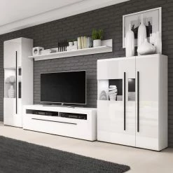 Loftscape Ensemble meubles TV Tyfta II (4 élém.) - Blanc brillant