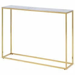 Fredriks Console Katori II - Verre / Métal - Imitation marbre blanc / Doré