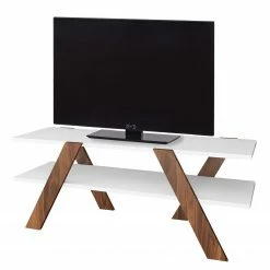 Loftscape Banc TV Soroma - Blanc / Imitation noyer
