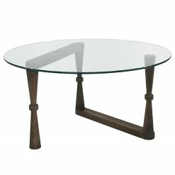 Loftscape Table basse Yoxford II - Verre / Noyer massif - Noyer