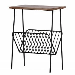 Red Living Bout de canapé Ugo V - Manguier massif / Métal - Manguier / Noir