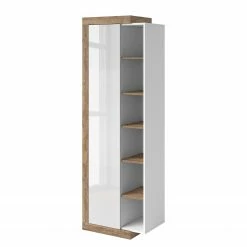 Loftscape Vitrine Shipley - Blanc brillant / Imitation chêne