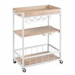 WENKO Desserte Rustico - Imitation chêne de Sonoma / Blanc